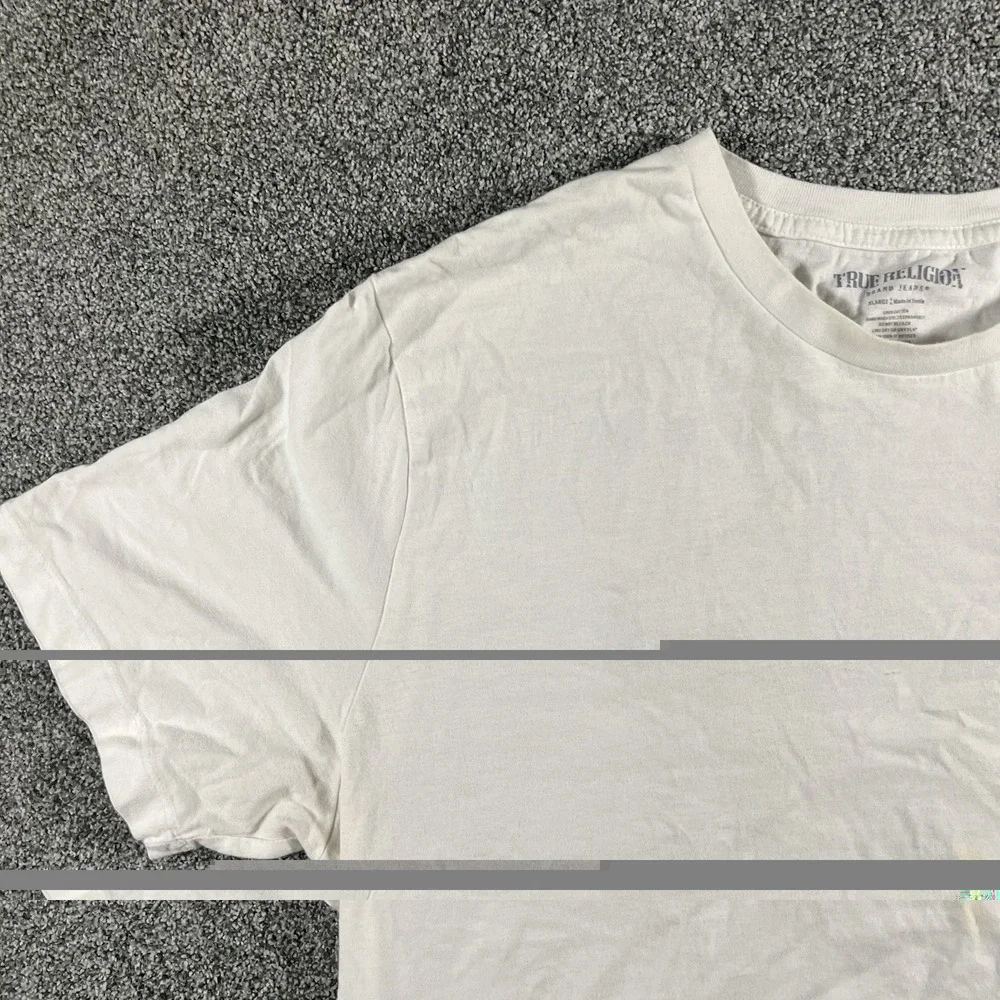 True Religion Buddha Graphic T Shirt White Men's XL Short Sleeve Cotton